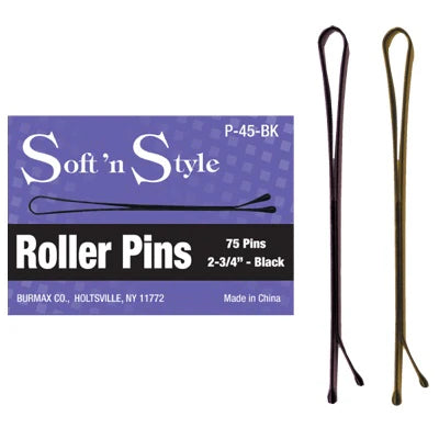 Soft'n Style - Black Roller Pins 2-3/4" 75Pins