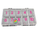 Nail Tip Box Small - Clear Empty (Box with 10 Compartments)