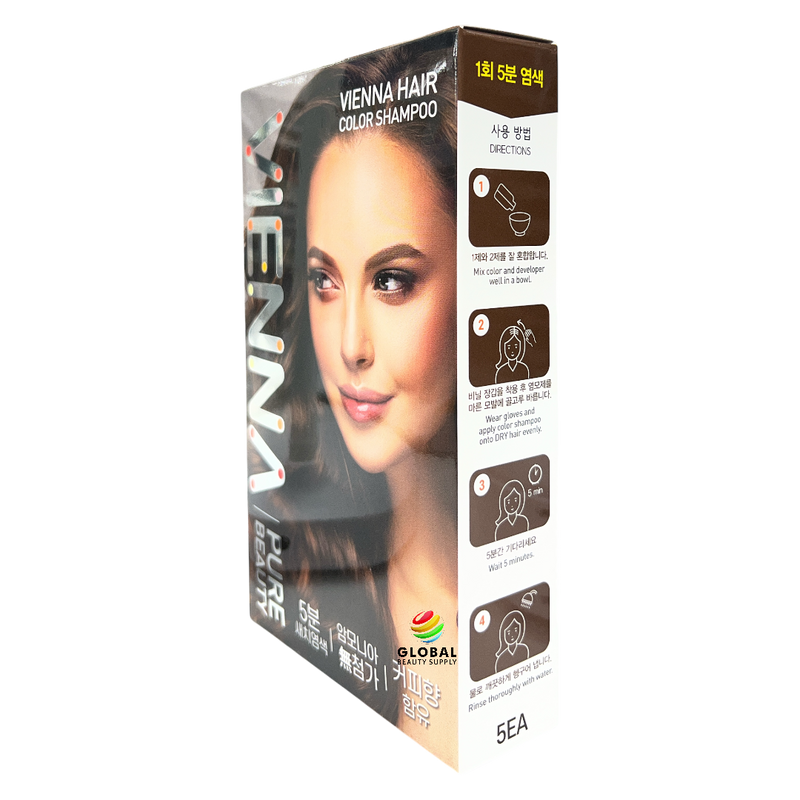Vienna - Hair Dye Cover Gray Shampoo (5 Applications) - Dark Brown