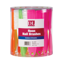 Manicure Cleaning Brushes - Firm Bristle - 24 Manicure Brushes in a Container - Neon