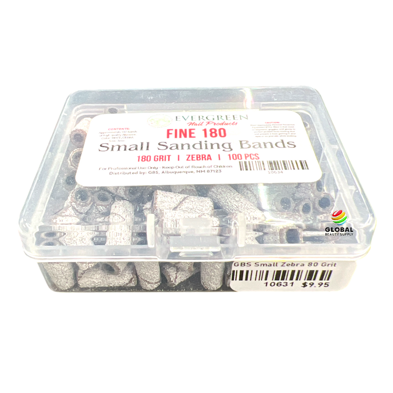 GBS Premium Small Sanding Bands - Zebra Small Sanding Bands 100pcs - FINE 180 Grit