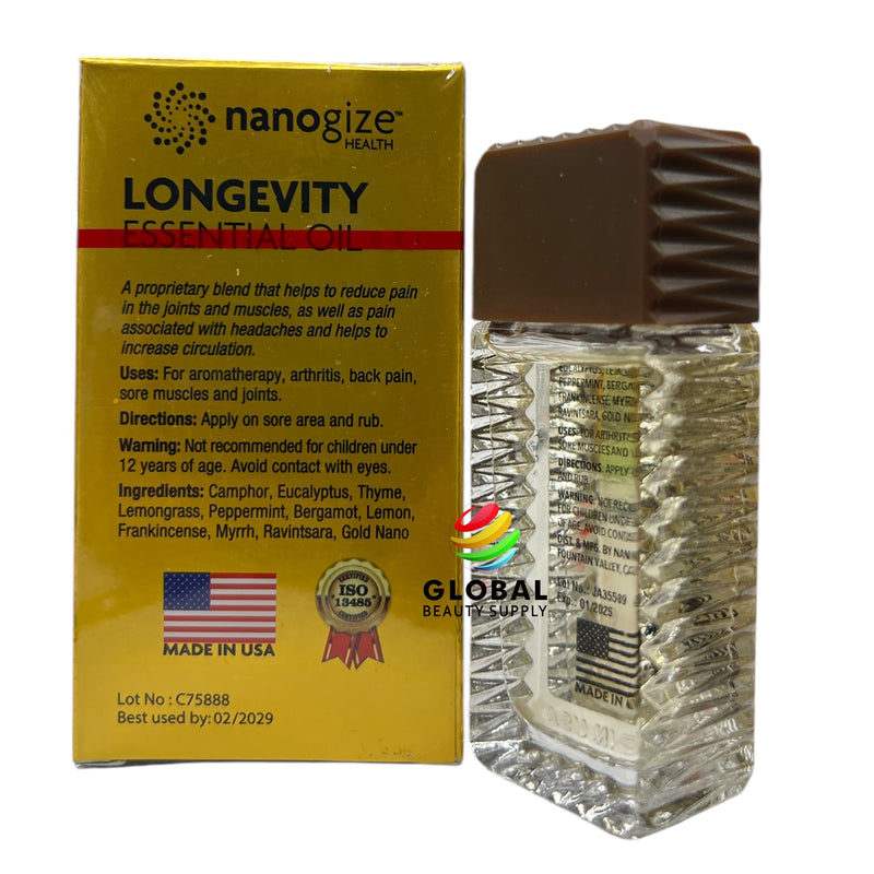Nanogize Health Longevity Essential Oil (Medicated Oil) 21mL/0.71fl oz. (Dầu Vàng Nano 21mL)