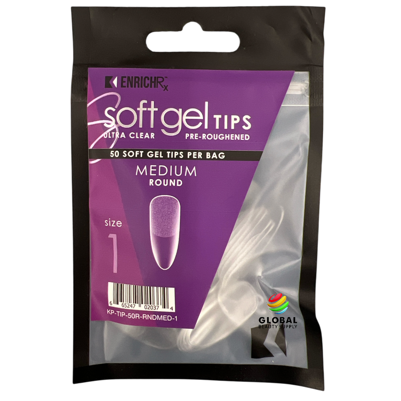Kupa EnrichRX Soft Gel Tips Round Medium - Size 1 50ct