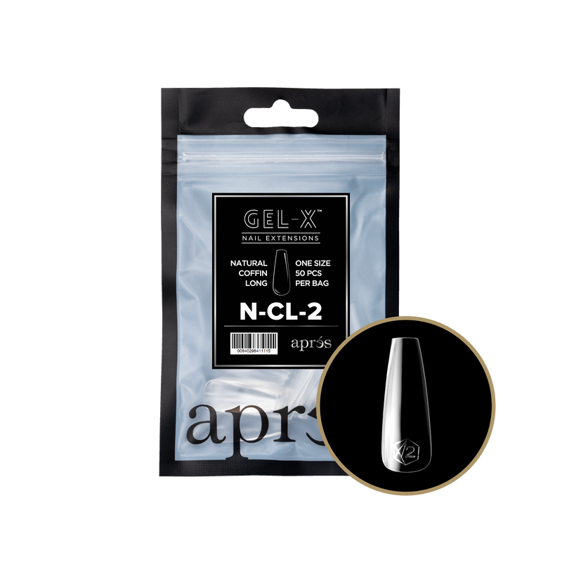 Apres Gel-X Natural Coffin Long Refill (50pcs) - Size 2