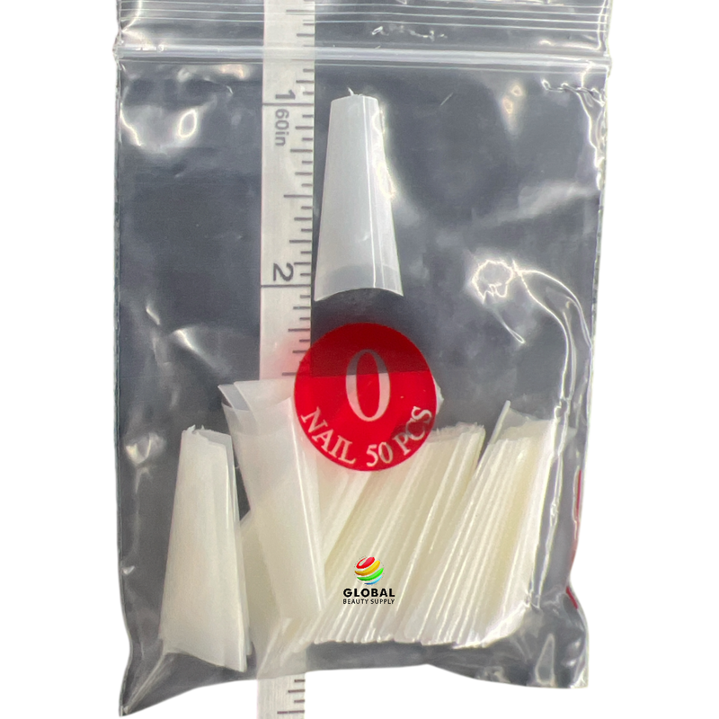 Coffin Ballerina (Straight Short) Nail Tips (NATURAL) 50ct/bag (red label)
