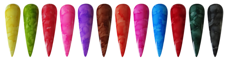 Aora Abstraction Set Marble Ink Gel Polish - 12 Shades