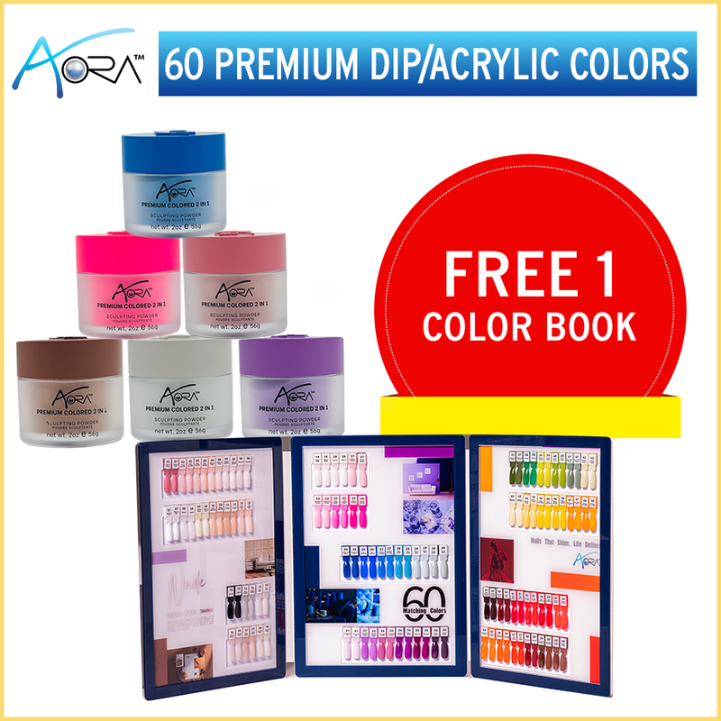 Aora Premium Colored 2 in 1 Acrylic/Dip Powder 2 oz - Whole Collection (60 Shades)