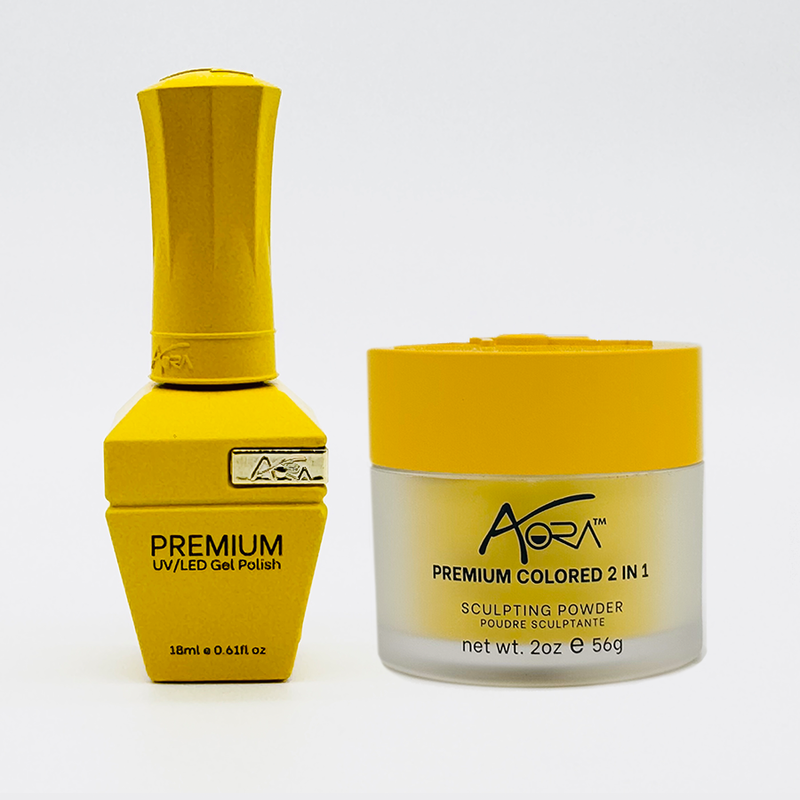 Aora Premium Colored Gel + 2 in 1 Acrylic/Dip Powder 2 oz - Yellow Jacket