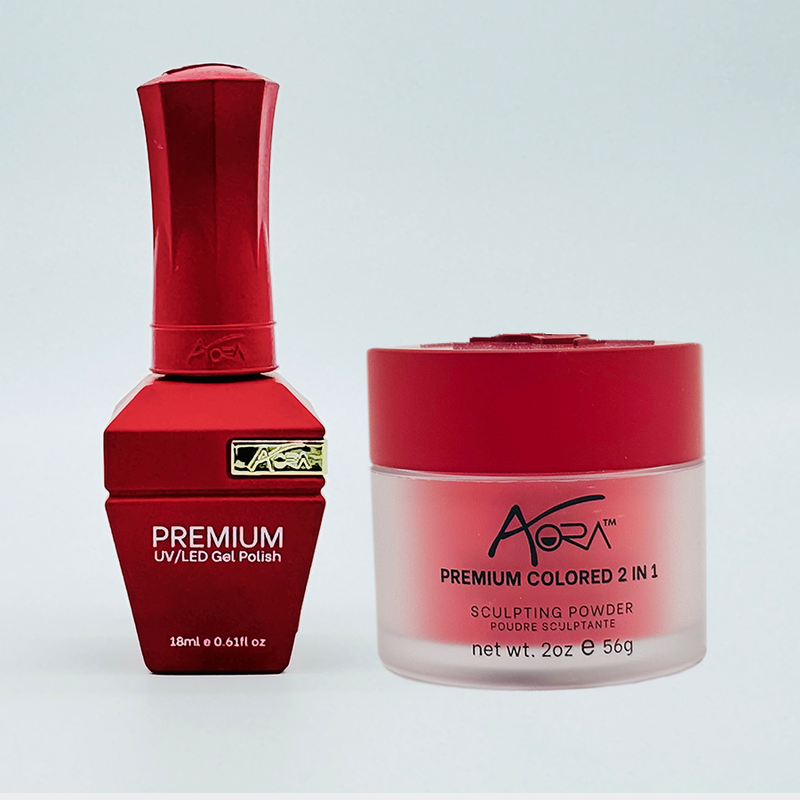 Aora Premium Colored Gel + 2 in 1 Acrylic/Dip Powder 2 oz - Tastes Red Delicious