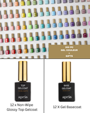 Apres - HEMA/TPO Free Gel Couleur .5 oz - Whole Collection (200 Colors) + Free 12 Sets (Base & Top)