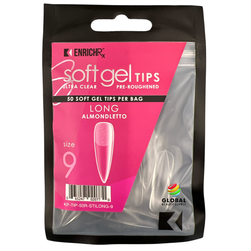 Kupa EnrichRX Soft Gel Tips Almondletto Long - Size 9 50ct