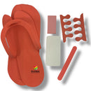 Red Salon Kit A - (Slippers, File, Toe Separators, Buffer, & Foot File) Pedicure Kit 5pcs