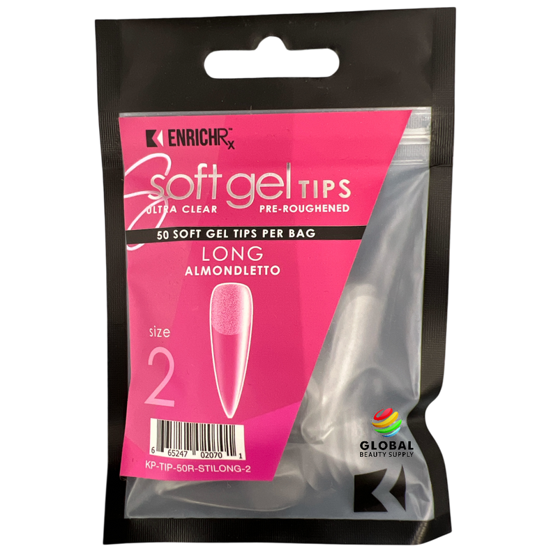 Kupa EnrichRX Soft Gel Tips Almondletto Long - Size 2 50ct