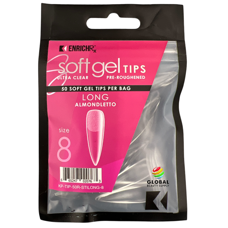 Kupa EnrichRX Soft Gel Tips Almondletto Long - Size 8 50ct