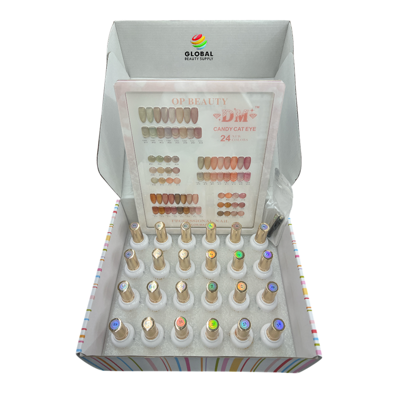 Cat Eye Gel Polish - Candy Collection Complete Set #01- #24 with Display