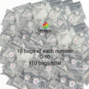 USN Nail Tips - Salon Pack 110 Bags (10 of each number 0-10) - STRAIGHT CLEAR TIPS