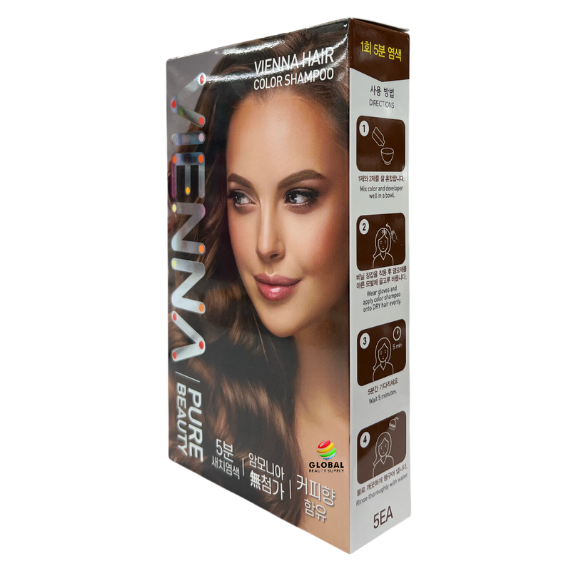 Vienna - Hair Dye Cover Gray Shampoo (5 Applications) - Natural Brown