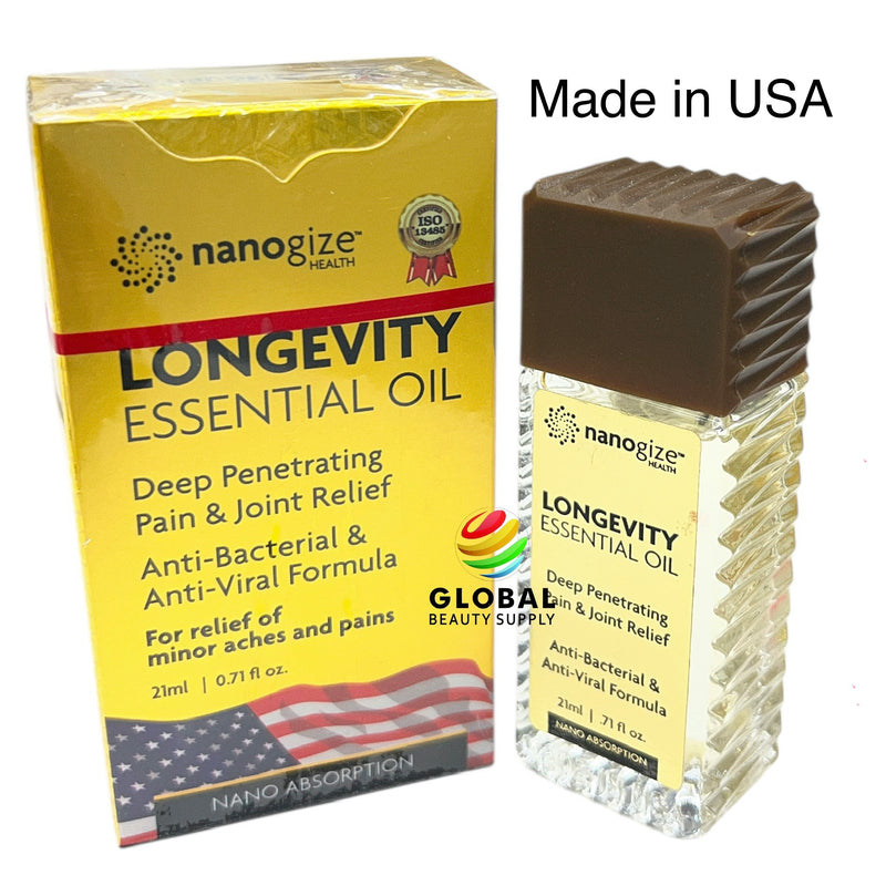 Nanogize Longevity Essential Oil (Medicated Oil) 21mL/0.71fl oz. (Dầu Gió Vàng Nanogize 21mL)