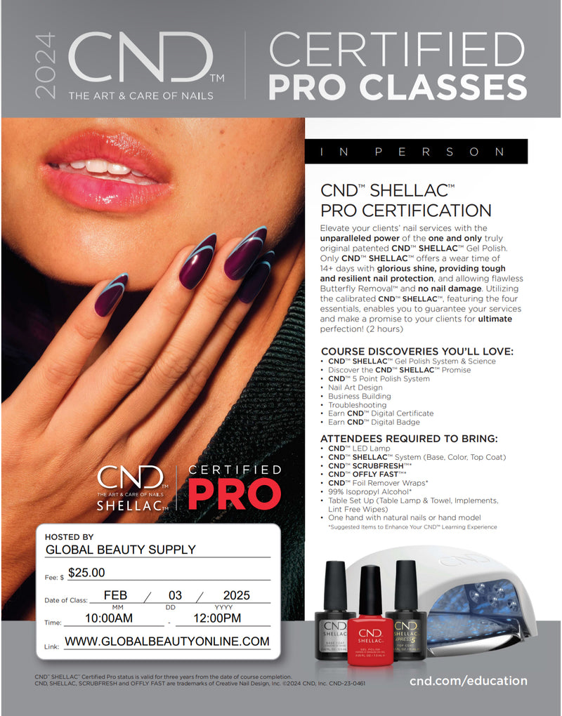 CND Class - Shellac Pro Certification Class (In Person)