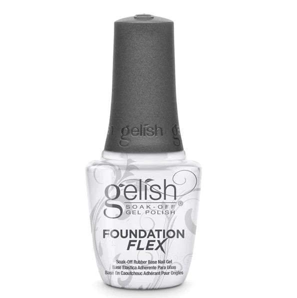 Gelish Foundation Flex Soak-Off Rubber Base Nail Gel, Clear, 15 mL | .5 fl. Oz.
