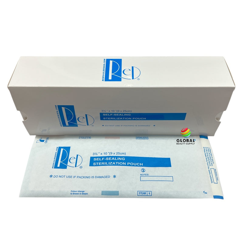 Red Nail Self-Sealing Sterilization Pouch - Large