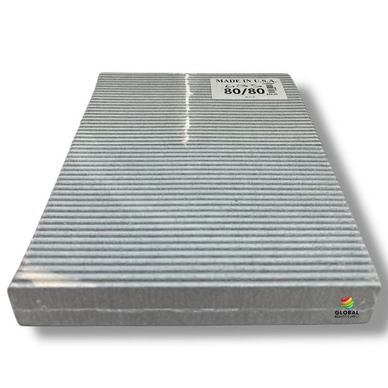 Nail Files & Emery Boards 7” 80/80 grit COARSE Jumbo Zebra Square File