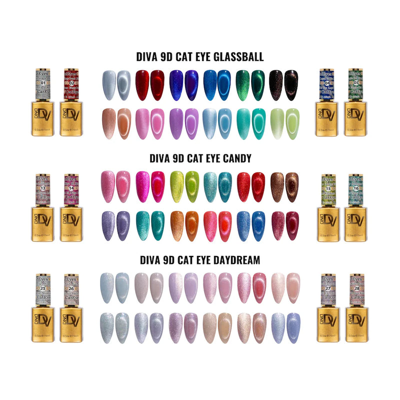 DND DIVA 9D Cat Eye Gel Polish - All 3 Collections