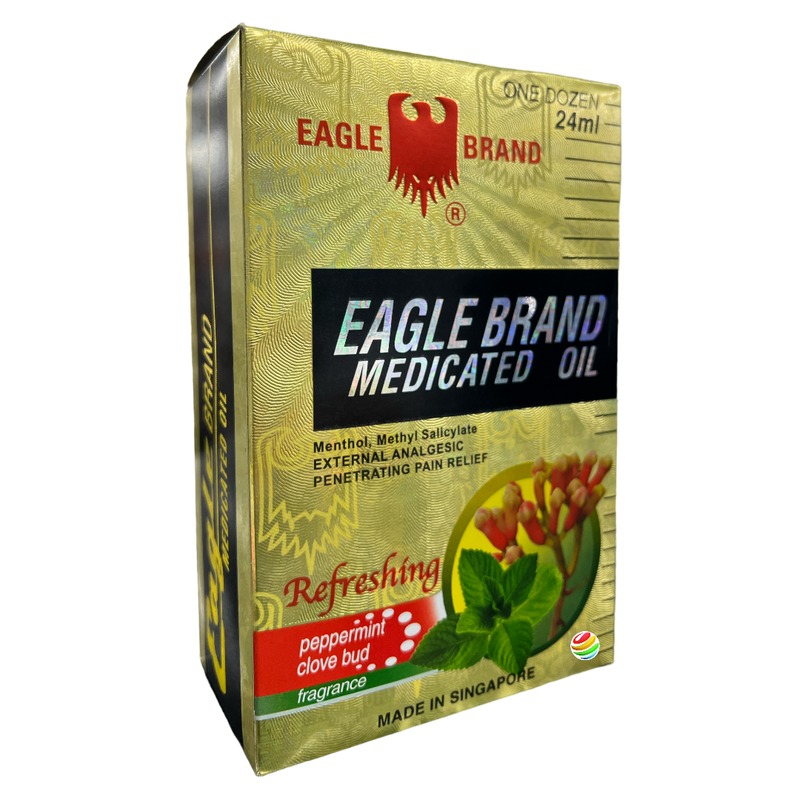 Eagle Brand Medicated Oil 12-pc (One Dozen) - Dau Gio Vang 24mL ((Lốc 24ml x12 chai)