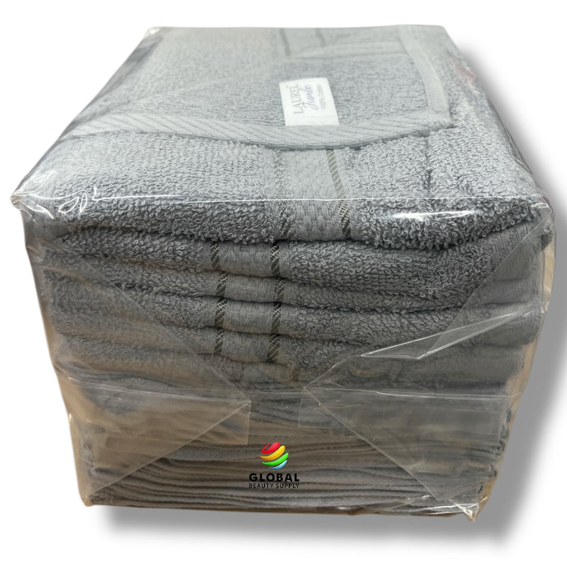 Laurel Jumbo Towel 16X28 1 Dozen Silver Grey