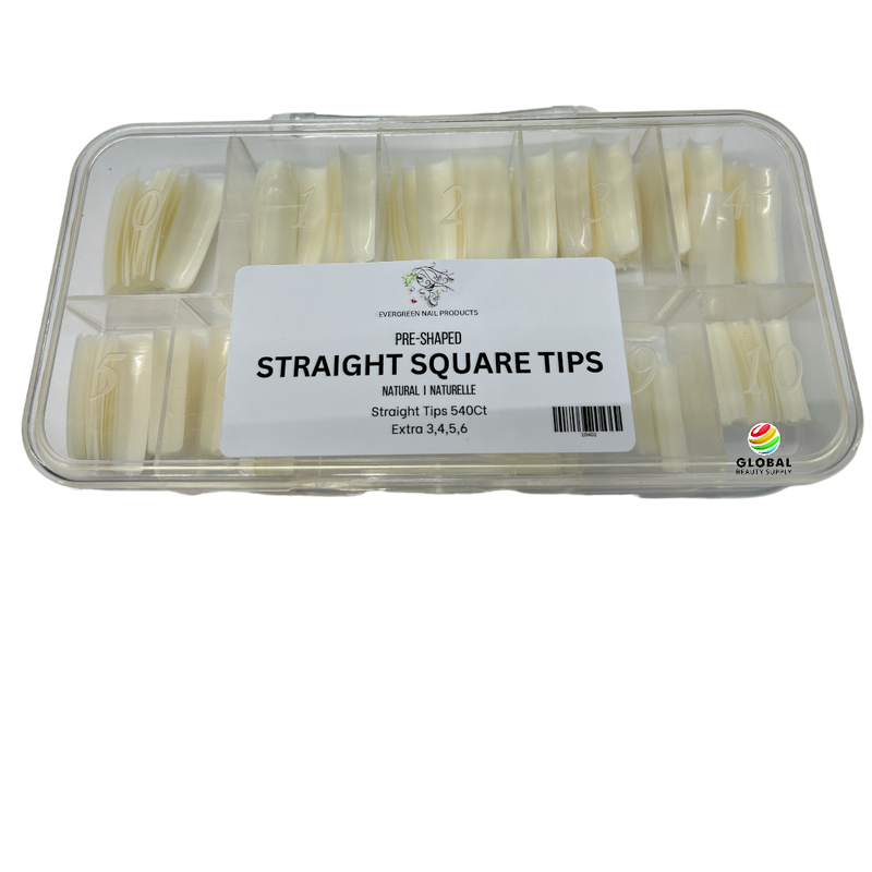 Straight Square Tips 540ct/box (NATURAL)