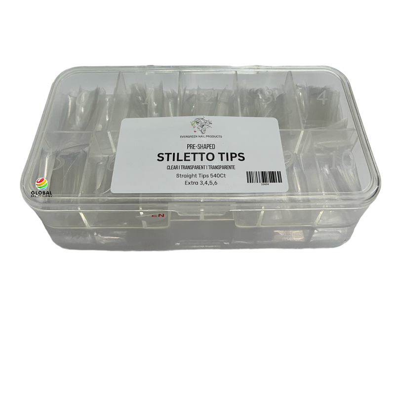 Stiletto Tips 540ct/box (CLEAR)