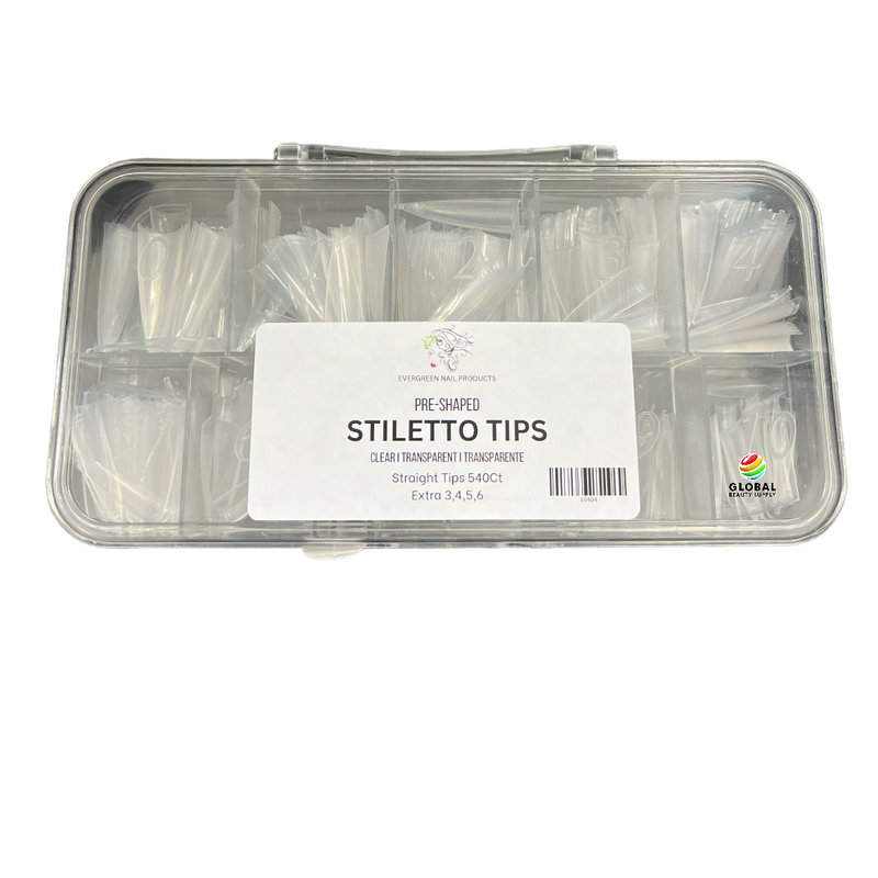 Stiletto Tips 540ct/box (CLEAR)