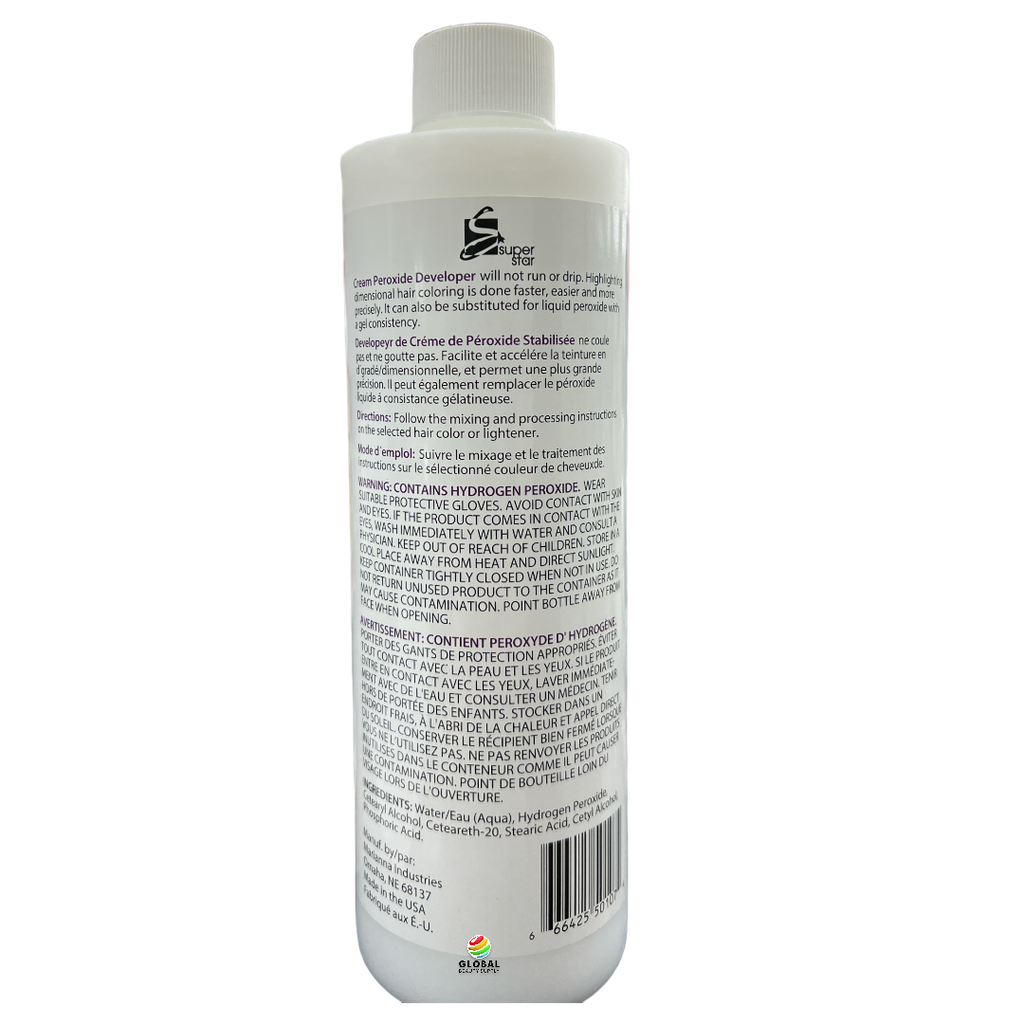 Peroxide Developer Super Star - 10 Volume Cream Peroxide Developer 16 oz – Global Beauty ...