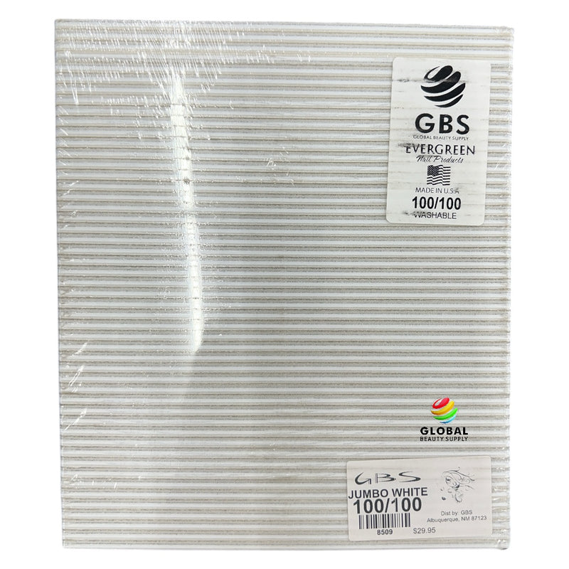 Nail Files & Emery Boards 7” 100/100 grit COARSE Jumbo White Square File