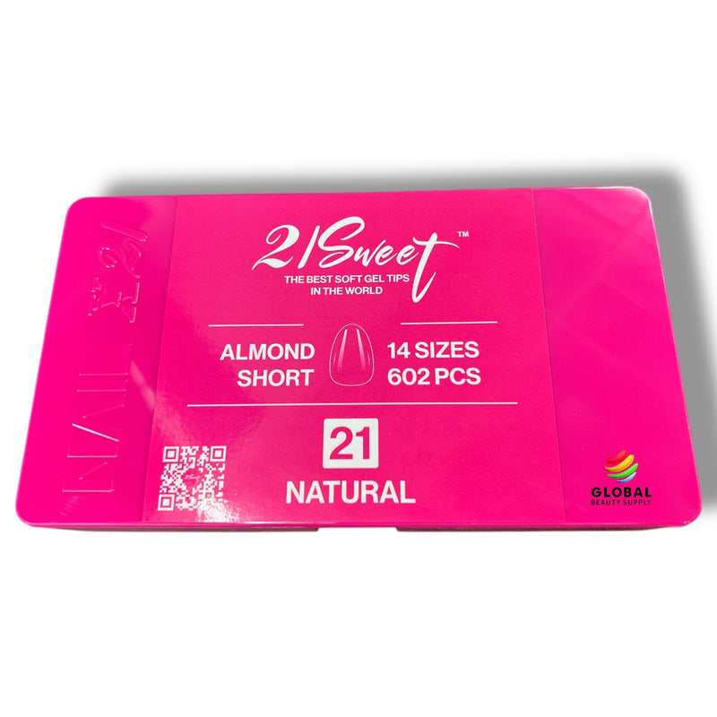 21Sweet Soft Gel Tips - Almond - Short