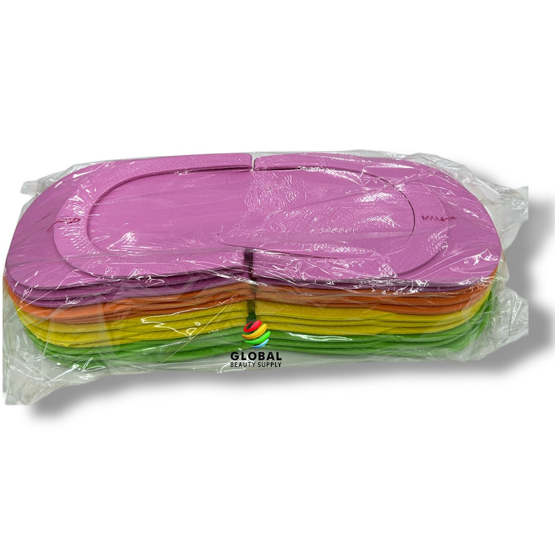 Foam Pedicure Slippers, Slip Resistant Bottom (Sewing) Mix Colors (12pairs)