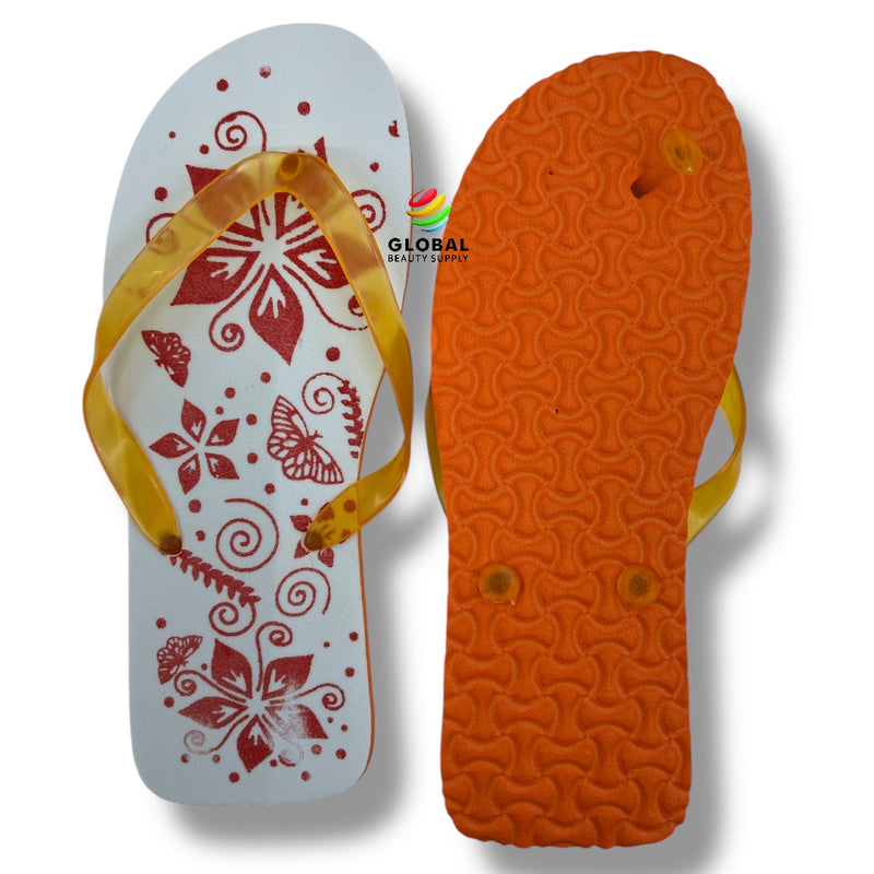 Pedi-Flips (Pedicure Slippers, Size 42 Women's Size 6-7) - Orange