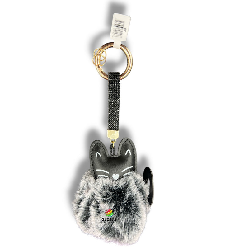 Keychain - Cat With Black & White Fur