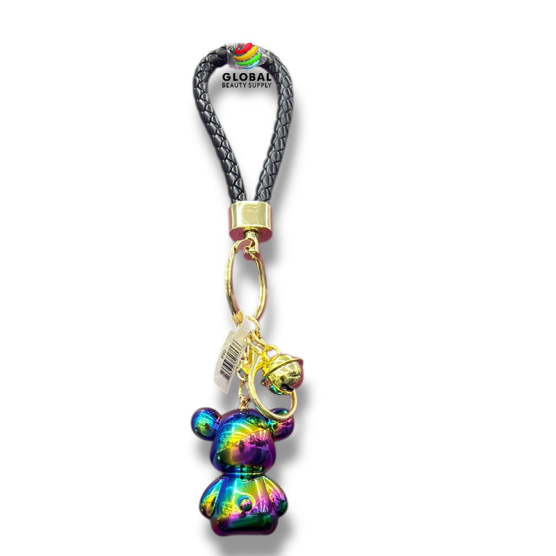 Keychain - Glossy Rainbow Rhinestone Bear