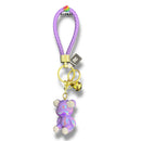 Keychain - Glossy Pearl Purple Rhinestone Bear