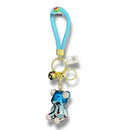 Keychain - Glossy Blue & Silver Rhinestone Bear