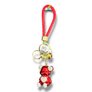 Keychain - Glossy Red Rhinestone Bear with Heart