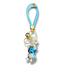 Keychain - Glossy Blue Rhinestone Bear with Heart