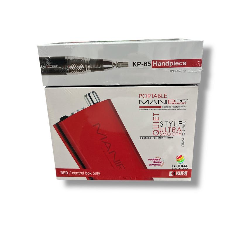 Kupa Manipro Passport Red with KP-65 Handpiece Nail Drill Set