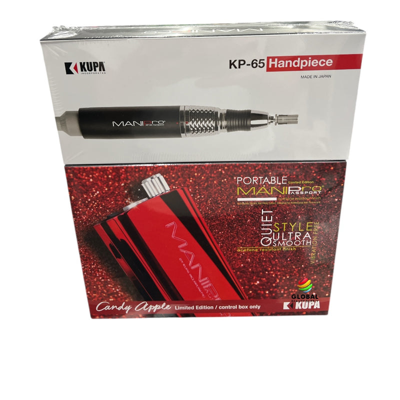 Kupa Manipro Passport Candy Apple Limited Edition with KP-65 Handpiece Nail Drill Set