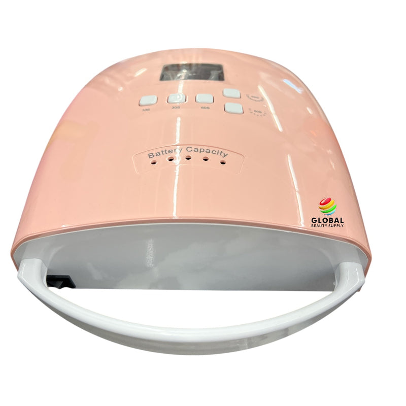 Cordless Rechargeable UV & LED Lamp - Pink with Handle
