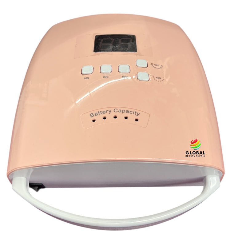 Cordless Rechargeable UV & LED Lamp - Pink with Handle