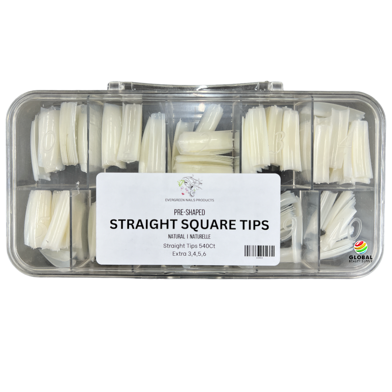 Straight Square Nail Tips 540ct/box (Natural) 10402