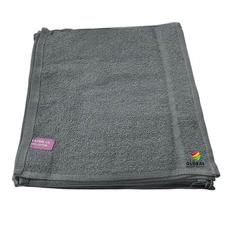 Laurel - Cotton Towel 12" x 12" 1 Dozen "Dark Grey"
