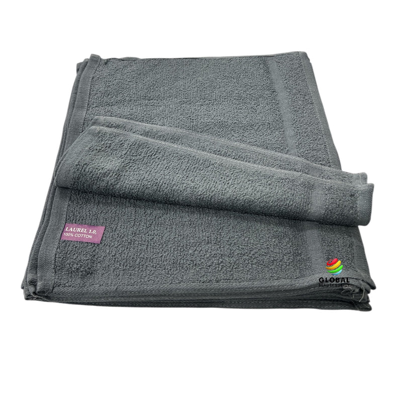Laurel - Cotton Towel 12" x 12" 1 Dozen "Dark Grey"